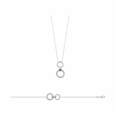 Bracelet en argent rhodié et oxydes de zirconium, 18cm