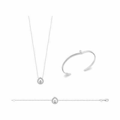 Collier en argent rhodié et oxydes de zirconium, 45cm