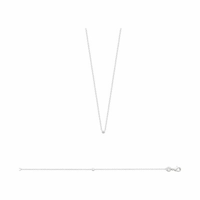 Bracelet en argent rhodié et oxydes de zirconium, 18cm