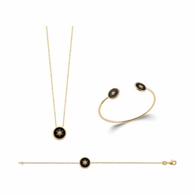 Bracelet en plaqué or et émail, 18cm