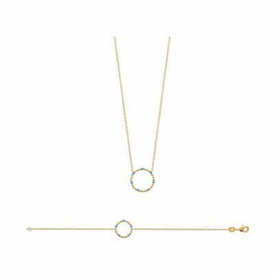 Bracelet en plaqué or et émail, 18cm