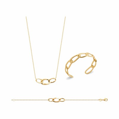 Bracelet jonc en plaqué or, 58cm