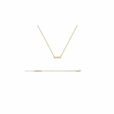 Collier en plaqué or et diamant, 45cm