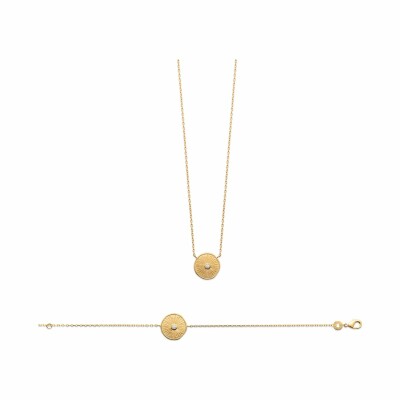 Collier en plaqué or et oxydes de zirconium, 45cm