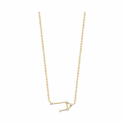 Collier Balance en plaqué or et oxydes de zirconium, 45cm