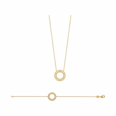 Collier en plaqué or et oxydes de zirconium, 45cm