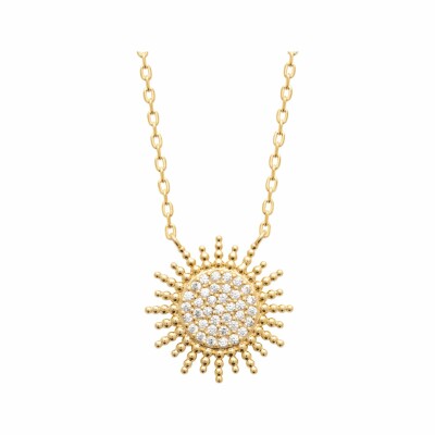 Collier en plaqué or et oxydes de zirconium, 45cm