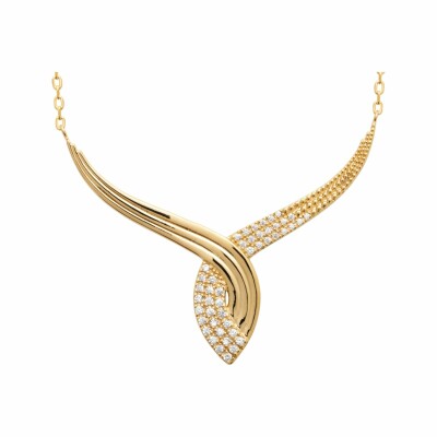 Collier en plaqué or et oxydes de zirconium, 45cm