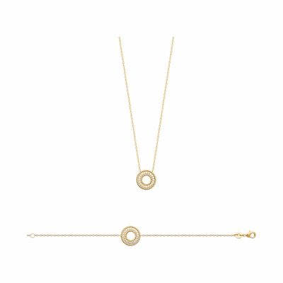 Bracelet en plaqué or et oxydes de zirconium, 18cm