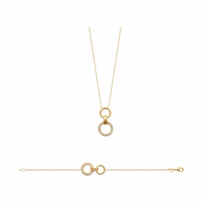 Collier en plaqué or et oxydes de zirconium, 45cm