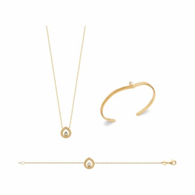 Collier en plaqué or et oxydes de zirconium, 45cm