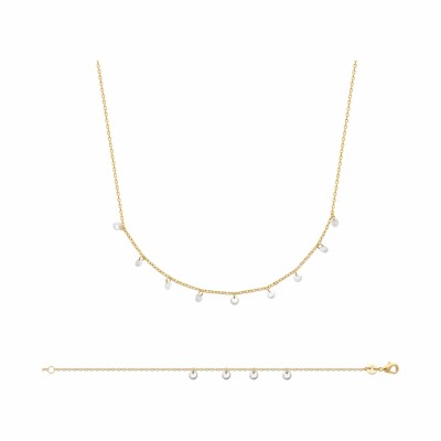 Collier en plaqué or et oxydes de zirconium, 45cm