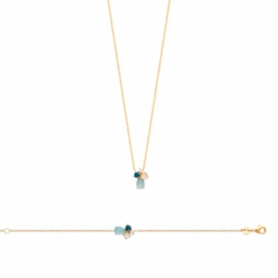 Bracelet en plaqué or et oxydes de zirconium, 18cm