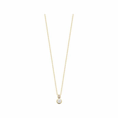 Collier en plaqué or et oxydes de zirconium, 45cm