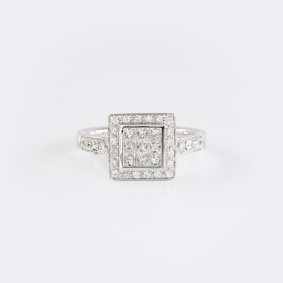 Bague or blanc & diamants 