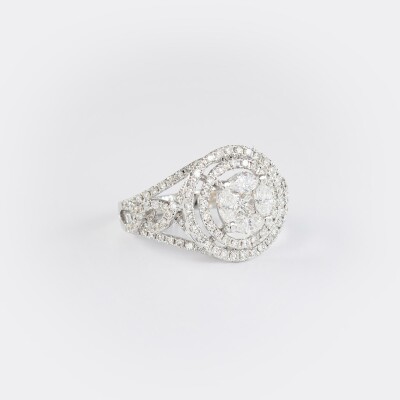 Bague or blanc & diamants