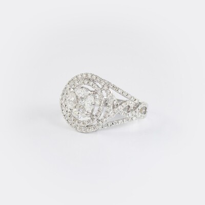 Bague or blanc & diamants