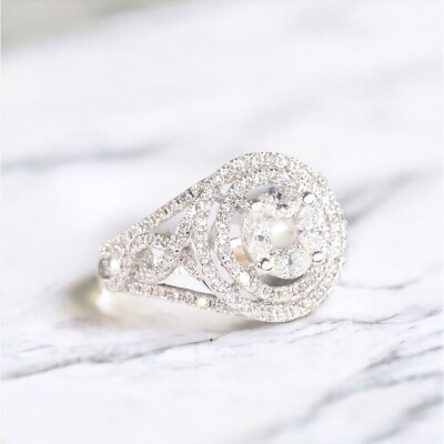 Bague or blanc & diamants