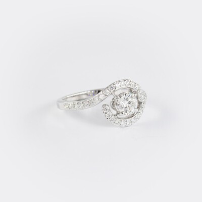 Bague Tourbillon or blanc & diamants 