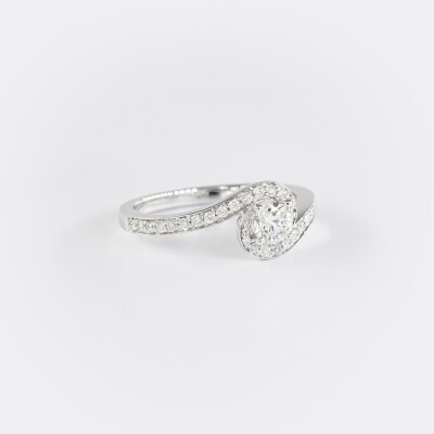 Bague Tourbillon or blanc & diamants 