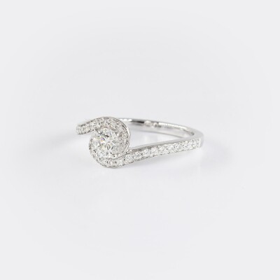 Bague Tourbillon or blanc & diamants 