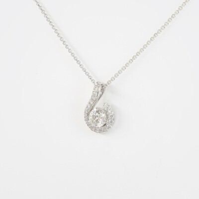 Collier Tourbillon or blanc & diamants 