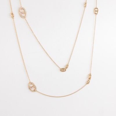 Sautoir or rose & diamants