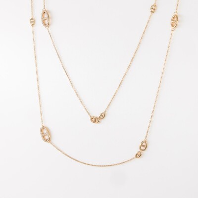 Sautoir or rose & diamants