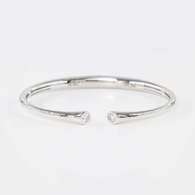 Bracelet Jonc or blanc & diamants 