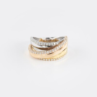 Bague 3 ors & diamants 