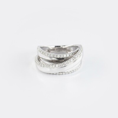 Bague or blanc & diamants