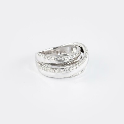 Bague or blanc & diamants