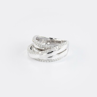 Bague or blanc & diamants