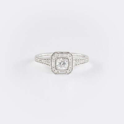 Bague or blanc & diamants 