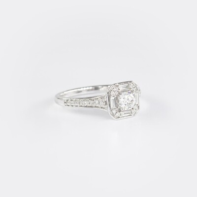 Bague or blanc & diamants 