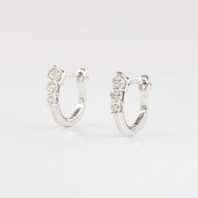 Créoles or blanc & diamants