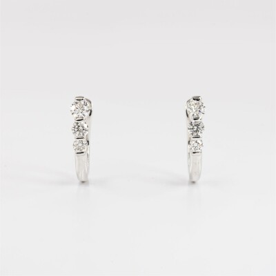 Créoles or blanc & diamants