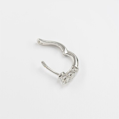 Créoles or blanc & diamants