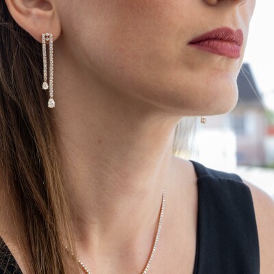 Boucles d'oreilles Cascada or rose & diamants