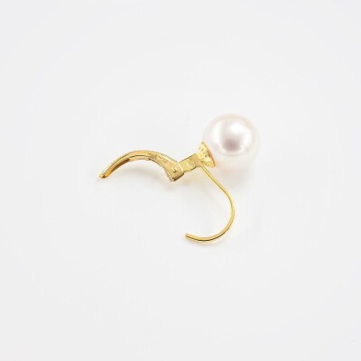 Dormeuse or jaune & perles Akoya