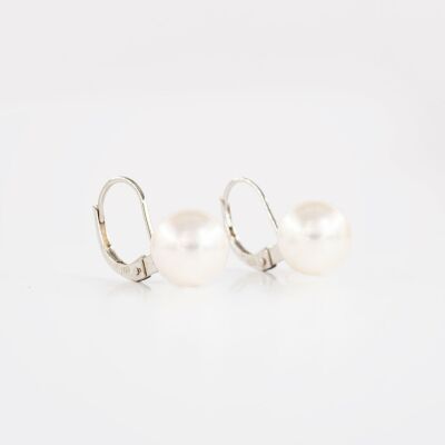 Dormeuse or blanc & perles Akoya