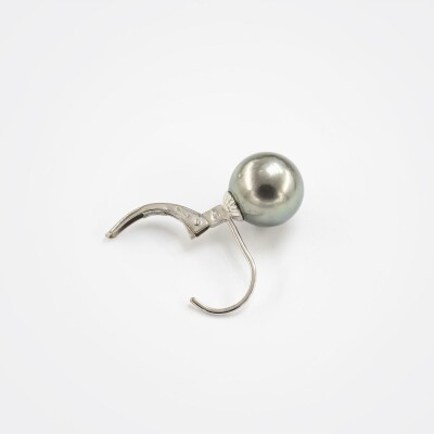 Dormeuse or blanc & perles Tahiti