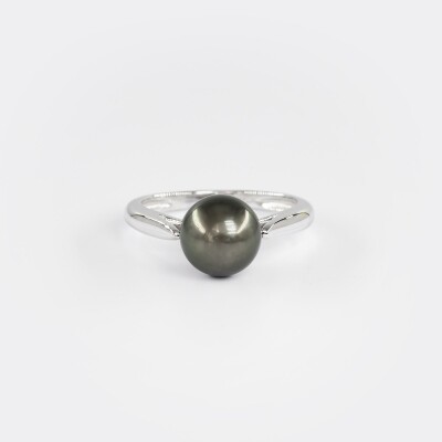 Bague or blanc & perle Tahiti