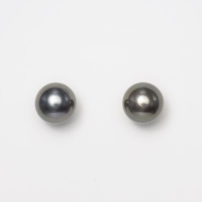 Puces d'oreilles or jaune & perles Tahiti