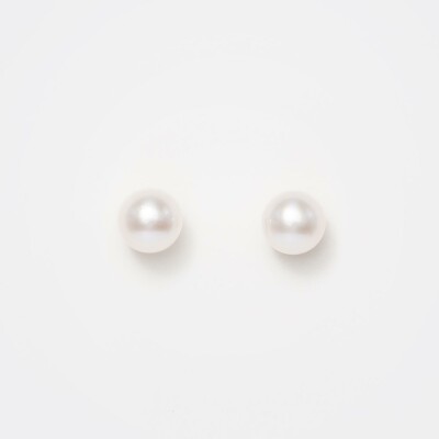 Puces d'oreilles or jaune & perles Akoya 