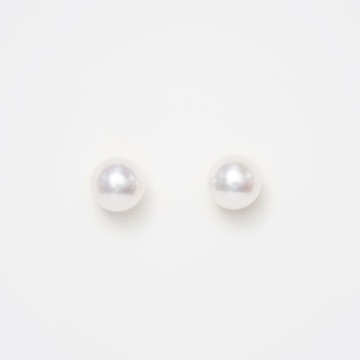 Puces d'oreilles or jaune & perles Akoya 