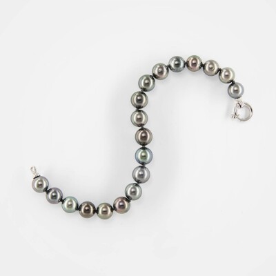 Bracelet or blanc & perles Tahiti