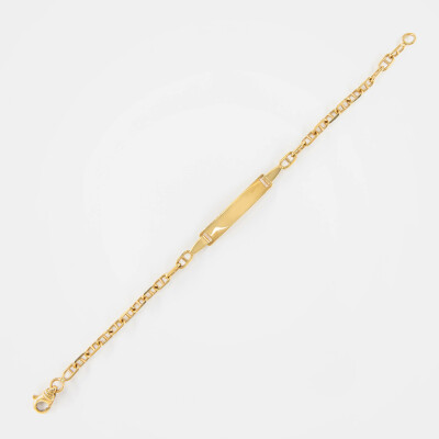 Gourmette or jaune maille marine