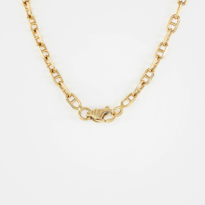 Gourmette or jaune maille marine