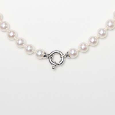 Collier or blanc & perles Akoya  